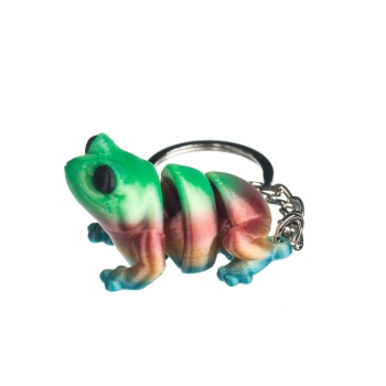 Żaba tęczowa intensywna - brelok do kluczy